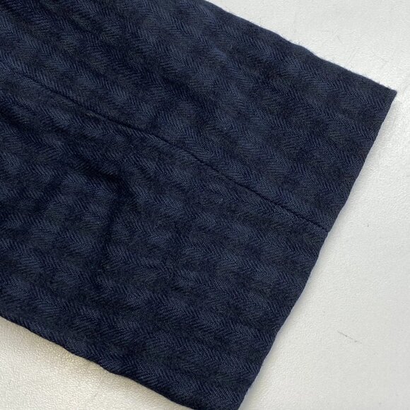 NEW TOAST Women’s Cotton Wool Herringbone Check Jacket Size 0 Navy Blue - Picture 2 of 11
